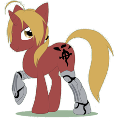 Size: 900x947 | Tagged: safe, artist:turrkoise, derpibooru import, edward elric, fullmetal alchemist, ponified