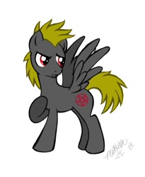 Size: 809x988 | Tagged: safe, artist:peachpalette, derpibooru import, oc, oc only, oc:death metal, pegasus, pony, male, solo, stallion