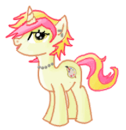 Size: 185x190 | Tagged: safe, artist:drake-ryu, derpibooru import, oc, oc only, oc:peach palette, pony, unicorn, present