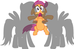 Size: 1024x683 | Tagged: safe, artist:scootaloo24, derpibooru import, scootaloo, scootabuse, shadow