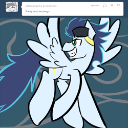 Size: 900x900 | Tagged: safe, artist:glasdale, derpibooru import, soarin', ask, soarin-responde, tumblr