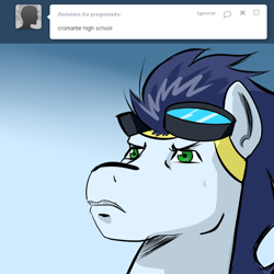 Size: 900x900 | Tagged: safe, artist:glasdale, derpibooru import, soarin', ask, cromartie high school, soarin-responde, tumblr