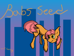 Size: 900x675 | Tagged: safe, artist:gypzthequaker, derpibooru import, babs seed, manehattan, solo