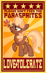 Size: 1648x2600 | Tagged: safe, artist:pixelkitties, derpibooru import, cheerilee, parasprite, poster, propaganda, solo