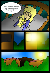 Size: 549x799 | Tagged: safe, artist:neoncabaret, derpibooru import, oc, oc only, oc:mel, human, comic:derpy's wish, comic