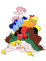 Size: 800x1066 | Tagged: safe, artist:kourabiedes, derpibooru import, aino minako, amy anderson, chibiusa tsukino, hino rei, kino makoto, lita kino, mina aino, palindrome get, ponified, raye hino, rini tsukino, sailor moon, serena tsukino, tsukino usagi