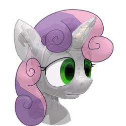 Size: 2048x2048 | Tagged: safe, artist:oddwarg, derpibooru import, sweetie belle, sweetie bot, pony, robot, robot pony, unicorn, anatomy, bust, female, filly, foal, horn, portrait, see-through, simple background, solo, transparent background