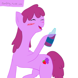 Size: 1280x1280 | Tagged: safe, artist:zeneffy, derpibooru import, berry punch, berryshine, 30 minute art challenge, blushing, drunk