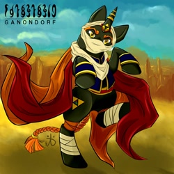 Size: 894x894 | Tagged: safe, artist:rattlesire, derpibooru import, crossover, ganondorf, ponified, the legend of zelda