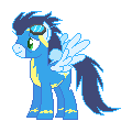 Size: 120x120 | Tagged: safe, artist:kevfin, derpibooru import, soarin', pixel art, sprite, wonderbolts uniform