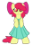 Size: 358x489 | Tagged: safe, artist:robynne, derpibooru import, apple bloom, bipedal, dress