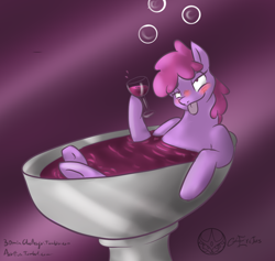 Size: 1000x948 | Tagged: safe, artist:aeritus, derpibooru import, berry punch, berryshine, 30 minute art challenge, blushing, drunk