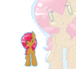 Size: 480x440 | Tagged: safe, artist:micaelameow, derpibooru import, babs seed, earth pony, pony, female, filly, looking at you, solo