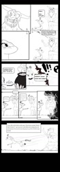 Size: 529x1509 | Tagged: safe, derpibooru import, lord tirek, ask, ask giobatic, black and white, comic, giobatic, grayscale, humor, lol