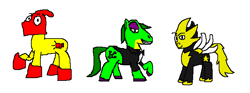 Size: 743x275 | Tagged: safe, derpibooru import, gex, ms paint, plok, ponified, ristar, video game