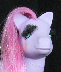 Size: 367x428 | Tagged: safe, derpibooru import, g1, derp, eyebrows, eyelash princess, irl, photo, solo, toy