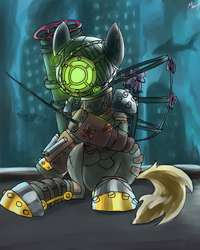 Size: 800x1000 | Tagged: safe, artist:moon petals, derpibooru import, big sister, bioshock, crossover, ponified