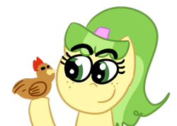 Size: 505x361 | Tagged: safe, artist:krabbshack, derpibooru import, chickadee, ms. peachbottom, games ponies play