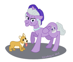 Size: 801x677 | Tagged: safe, artist:bibliodragon, derpibooru import, alicorn, pony, corgi, england, ponified, queen elizabeth