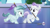 Size: 1440x810 | Tagged: safe, derpibooru import, screencap, crystal pony, pony, games ponies play, crystal empire, filly, glass slipper, hope (crystal pony), hub logo, pennant, running