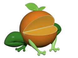 Size: 640x480 | Tagged: safe, artist:clawed-nyasu, derpibooru import, frog, 3d, orange, orange frog, simple background, solo, transparent background