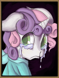 Size: 1501x1978 | Tagged: safe, artist:fauxsquared, derpibooru import, sweetie belle, crying, sad, snot