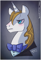 Size: 625x897 | Tagged: safe, artist:velexane, derpibooru import, prince blueblood, pony, 30 minute art challenge, mane