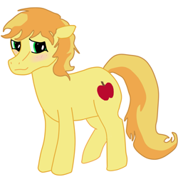 Size: 1633x1621 | Tagged: safe, artist:trancesequence, derpibooru import, braeburn, embarrassed, shy