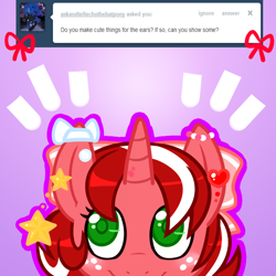 Size: 1000x1000 | Tagged: safe, artist:redintravenous, derpibooru import, oc, oc only, oc:red ribbon, cute, earring, freckles, looking at you, smiling, solo, tumblr