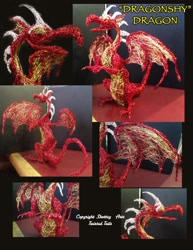 Size: 2550x3300 | Tagged: safe, artist:shottsy85, derpibooru import, basil, dragon, dragonshy, craft, irl, photo, sculpture, wire sculpture