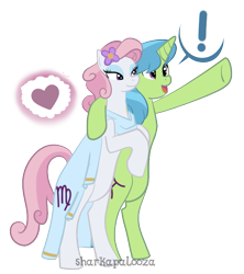 Size: 637x716 | Tagged: safe, artist:sharkapalooza, derpibooru import, pisces, ponyscopes, shipping, virgo, zodiac