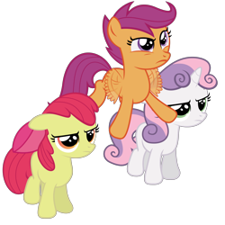 Size: 5000x5000 | Tagged: safe, artist:really-unimportant, derpibooru import, apple bloom, scootaloo, sweetie belle, pony, .ai available, absurd resolution, angry, cutie mark crusaders, simple background, transparent background, vector