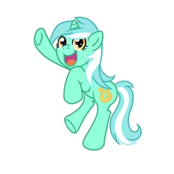 Size: 512x512 | Tagged: safe, artist:shadewingz, derpibooru import, lyra heartstrings, pony, bipedal, rearing, simple background, smiling, solo, white background