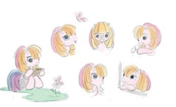 Size: 1008x612 | Tagged: safe, artist:kathy carr, derpibooru import, toola roola, butterfly, pony, mane