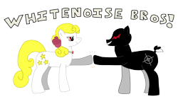 Size: 4163x2338 | Tagged: safe, artist:westy543, derpibooru import, oc, oc:yellowstar, crossover, danganronpa, hoofbump, monobear, monokuma, ponified