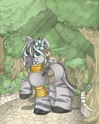 Size: 2000x2500 | Tagged: safe, artist:malamol, zecora, zebra, alternate hairstyle, solo