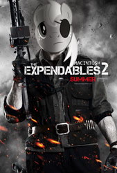 Size: 590x875 | Tagged: safe, derpibooru import, big macintosh, earth pony, pony, black and white, male, monochrome, neo noir, partial color, poster, stallion, the expendables