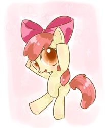 Size: 421x512 | Tagged: safe, artist:amanako, derpibooru import, apple bloom, pony, bipedal, pixiv, solo