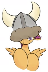 Size: 1101x1621 | Tagged: dead source, safe, artist:kryptchild, derpibooru import, scootaloo, helmet, horned helmet, request, solo, viking helmet