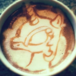 Size: 500x500 | Tagged: safe, artist:cappuccinofrosting, derpibooru import, nightmare moon, coffee, food, food art, irl, latte, latte art, photo