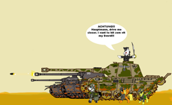 Size: 1600x980 | Tagged: safe, artist:dragonstrider, derpibooru import, oc, oc only, meme, speech bubble, tank (vehicle), world war ii