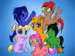 Size: 813x606 | Tagged: safe, artist:chibigaarashukaku, derpibooru import, pegasus, pony, unicorn, gaara, haruno sakura, naruto, ponified, rock lee, temari, uchiha sasuke, uzumaki naruto