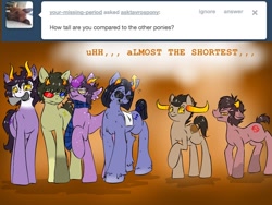 Size: 1024x768 | Tagged: safe, artist:asktavrospony, derpibooru import, equius zahhak, eridan ampora, gamzee makara, homestuck, karkat vantas, ponified, sollux captor, tavros nitram