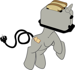 Size: 680x635 | Tagged: safe, derpibooru import, oc, oc only, original species, cylon, ponified, solo, toast, toaster