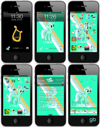 Size: 2400x3030 | Tagged: safe, derpibooru import, lyra heartstrings, apple, ios, iphone, jailbreak, louisville, theme