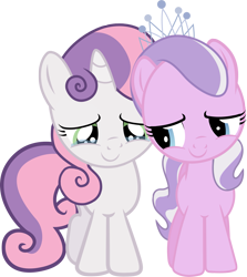 Size: 2373x2655 | Tagged: safe, artist:shutterflyeqd, diamond tiara, sweetie belle, simple background, tears of joy, transparent background, vector