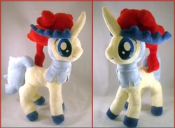 Size: 900x659 | Tagged: safe, artist:bubble-rhapsody, derpibooru import, irl, keldeo, most redundant use of ponified tag ever, photo, plushie, pokémon, ponified, ponymon, solo