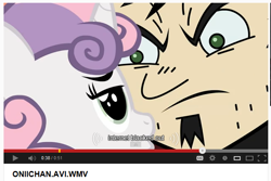 Size: 656x439 | Tagged: safe, derpibooru import, sweetie belle, dan vs, dan vs fim, oniichan, youtube caption