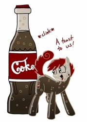 Size: 596x831 | Tagged: safe, artist:archfaux, derpibooru import, oc, oc only, oc:coke pony, food pony, original species, ask, ask coke pony, coke, solo