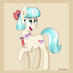 Size: 1400x1400 | Tagged: safe, artist:notenoughapples, coco pommel, earth pony, pony, female, mare, solo, two toned mane